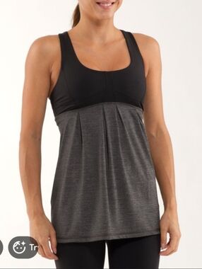 Lululemon Run: Your Heart Out Tank Heathered Black / Black size 4
